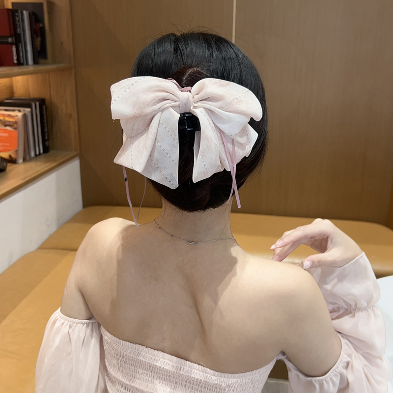 名狐2025新款雪纺蝴蝶结发夹