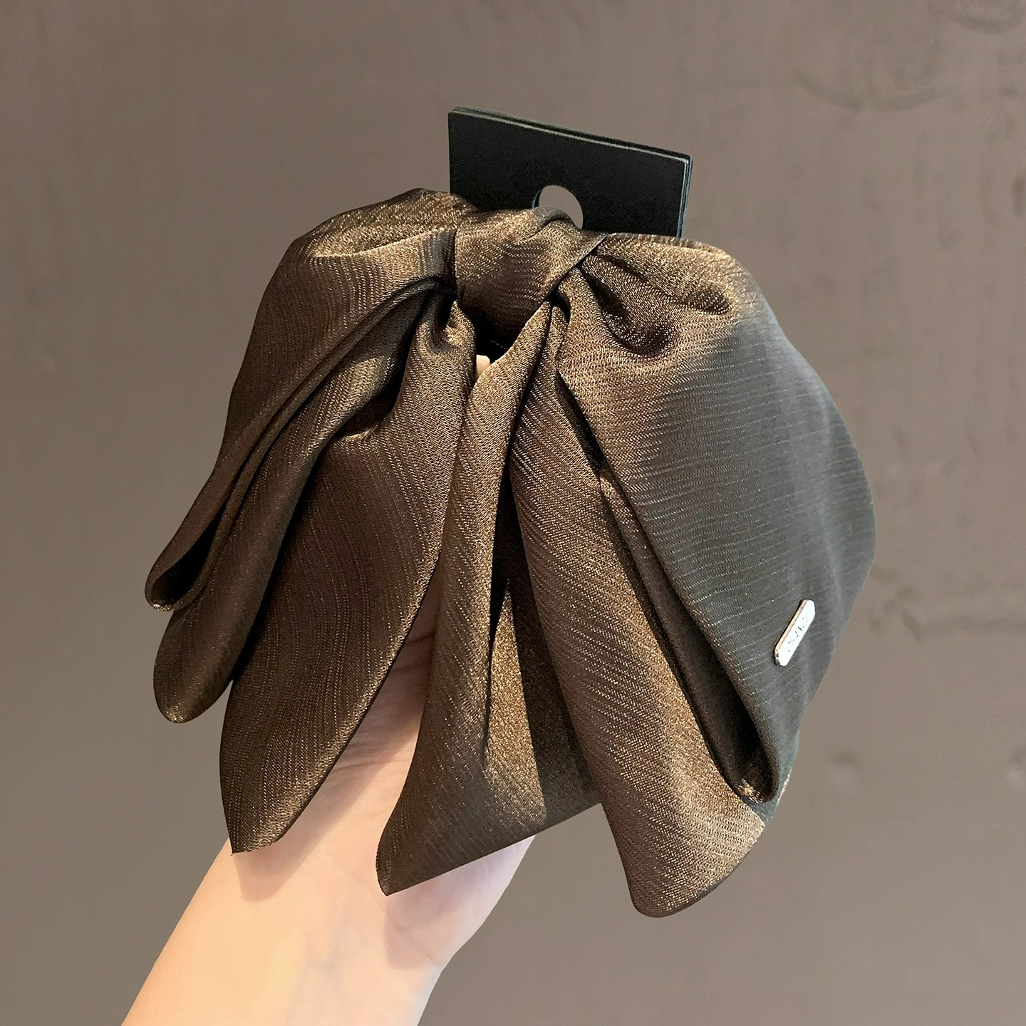 高级感纯色蝴蝶结气质发夹