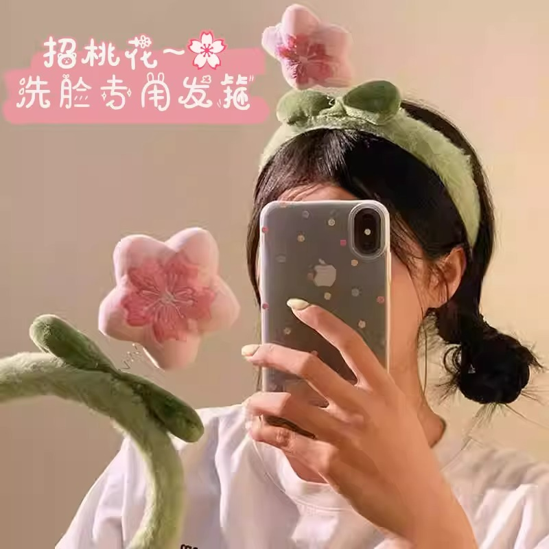 可爱毛绒花朵发箍女卡通甜美发卡