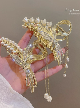 稻花流苏盘发抓夹发饰