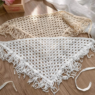 2025新款秋冬针织屁帘头巾女旅游百搭三角巾绑带发饰高级感发带