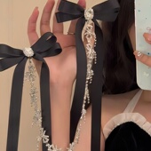 原创设计甜酷少女高级感蝴蝶结流苏发夹choker一款 鞠式 美学 多戴
