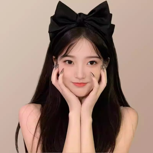 黑色蝴蝶结头箍女高级感网红洗脸发带简约百搭外出发箍2026年新款