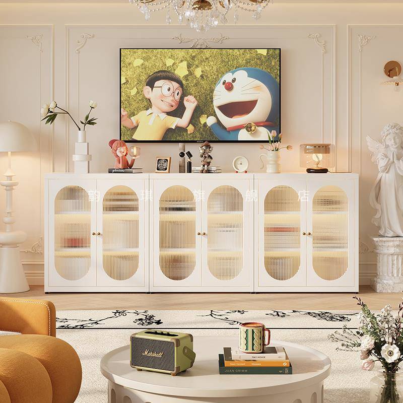 3Y书架置物架客厅家用玻璃带门展示柜铁艺书柜矮柜儿童储物柜收纳