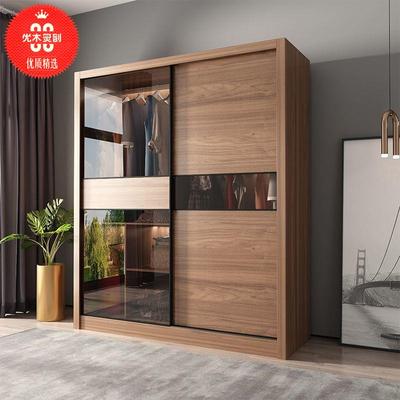 推拉门衣柜家用卧室现代简约两门三门小户型移门大衣橱包邮包安装