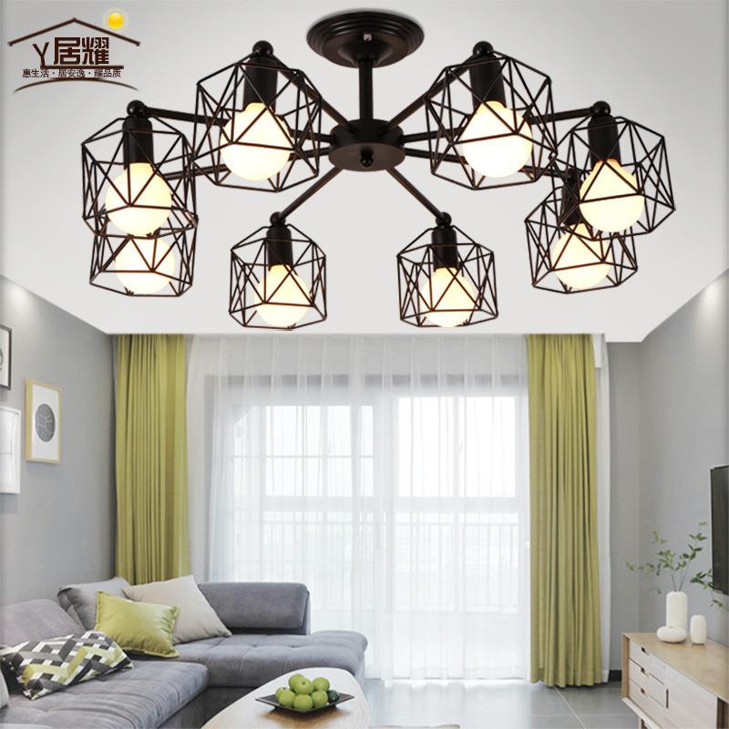北欧创意吊灯卧室灯个性客厅餐厅铁艺美式乡村工业风现代简约吸顶