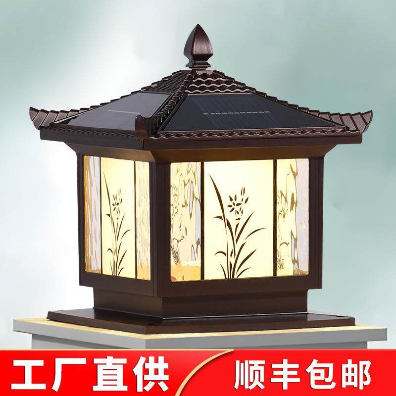 太阳能柱头灯柱子灯户外防水别墅庭院门柱灯家用大门围墙灯墙头灯