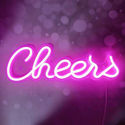 LED霓虹灯cheers干杯霓虹灯led装饰创意小夜灯电商热卖款