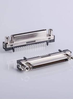 工业高密度连接器VHDCI68PIN母头180度直插0.8间距接口