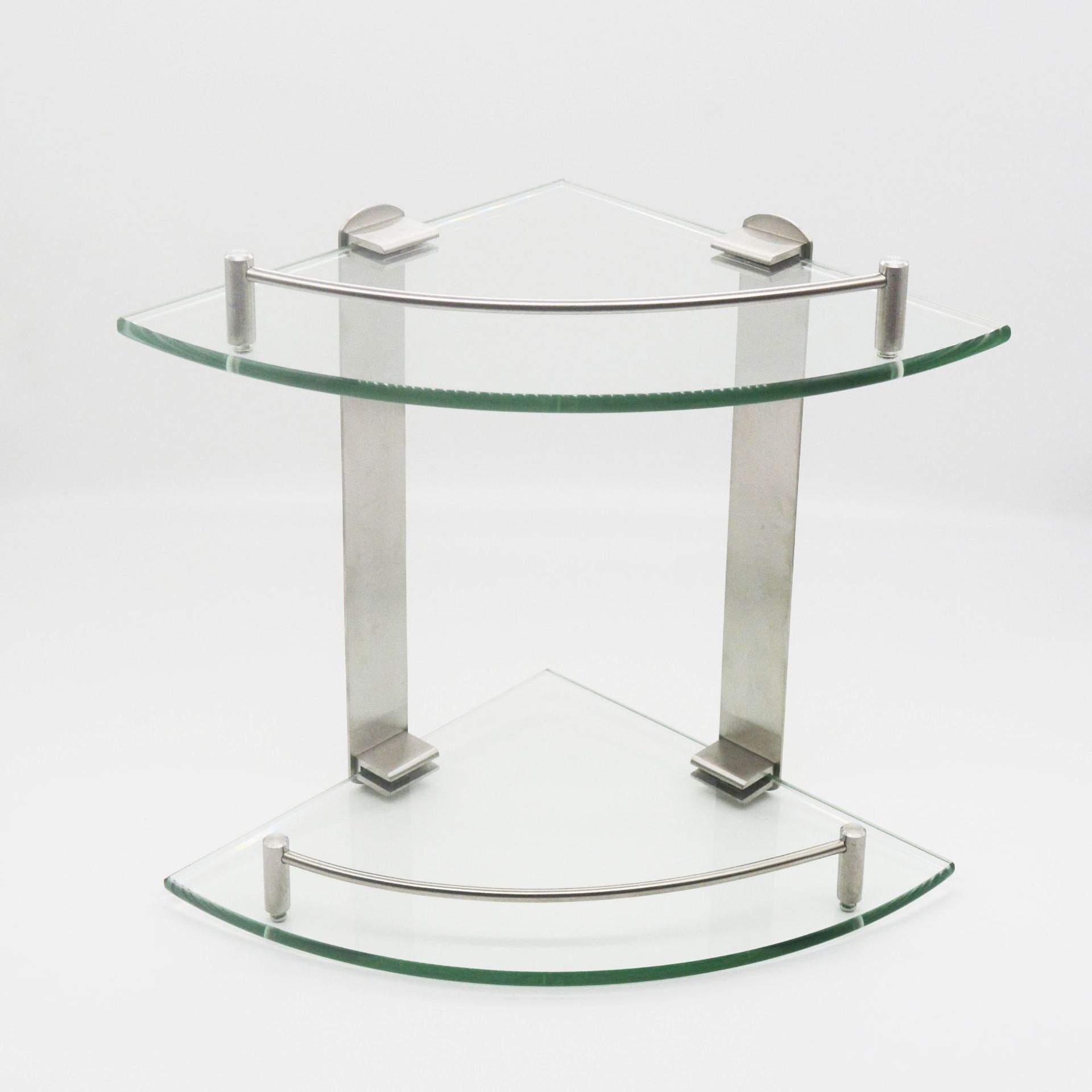 浴室玻璃三角置物架 304不锈钢卫生间收纳双层托架 A1083直销