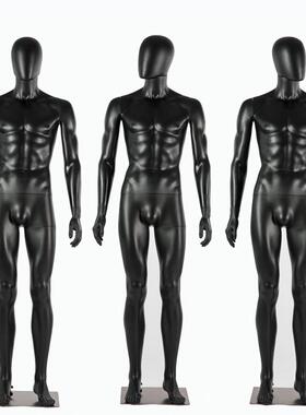 塑料模特黑色人体模特男全身模特服装模特道具假人模特橱窗展示架