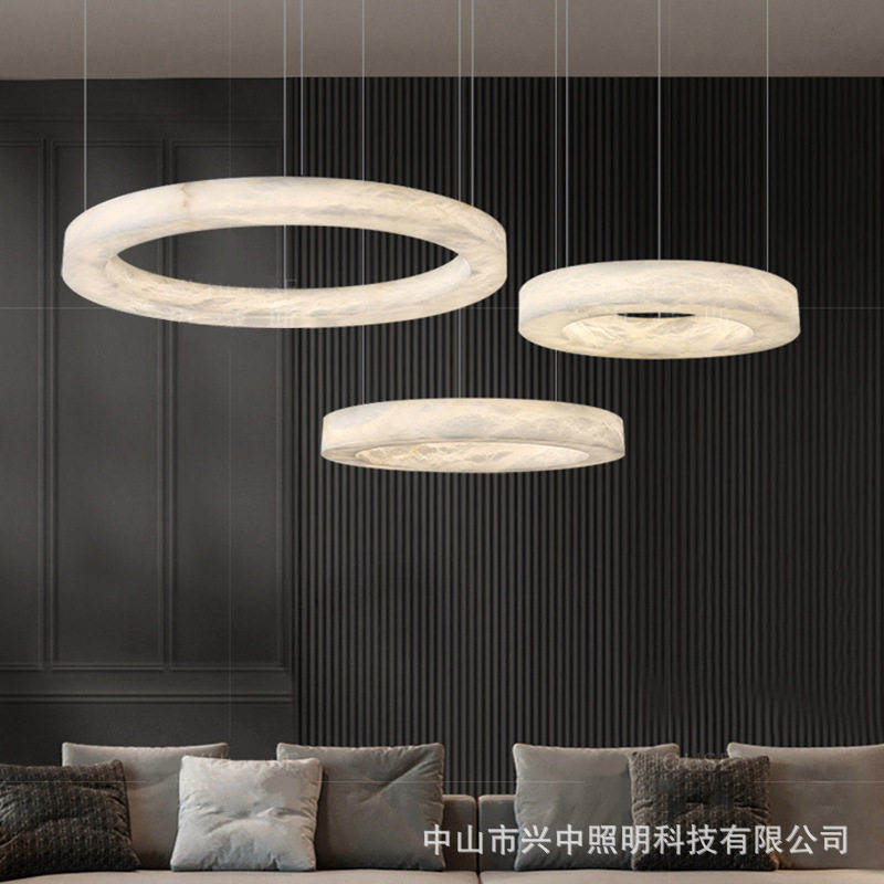 后现代轻奢西班牙云石客厅灯别墅复式楼大平层灯具餐厅简约吊灯