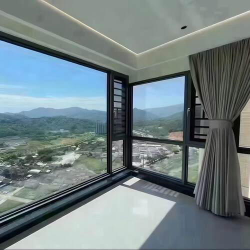 卧室阳台隔热隔音钢化玻璃封窗断桥铝平开窗防蚊窗隔音隔热