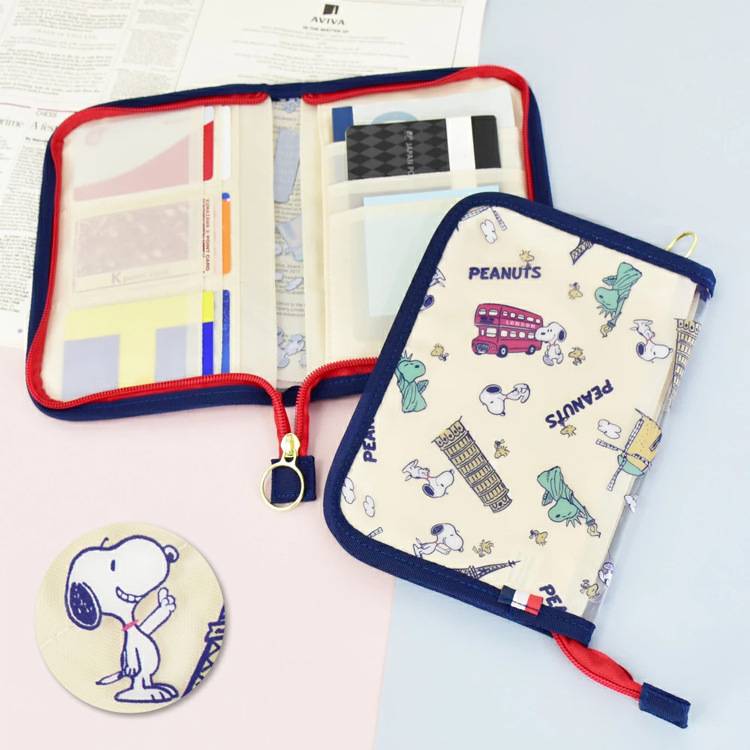 日货卡通外层透明PVC印花多功能证件包护照夹证件票据便携收纳包