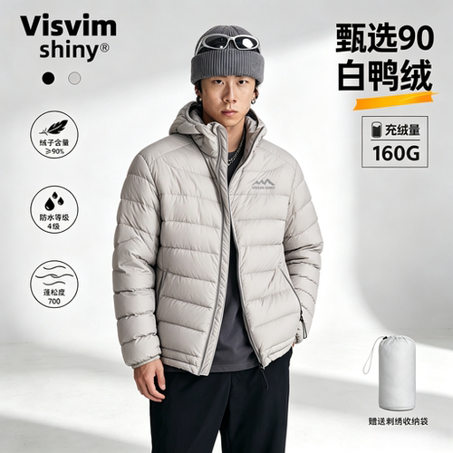 VISVIM SHINY户外排骨羽绒服反季男女短款冬季轻薄鸭绒服男款外套