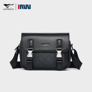 七匹狼商务斜挎包男士 出差通勤包休闲邮差小包轻便单肩包 2025新款