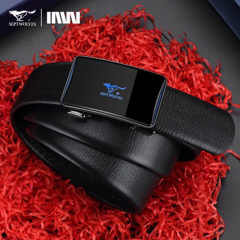 七匹狼时尚皮带男款头层牛皮腰带