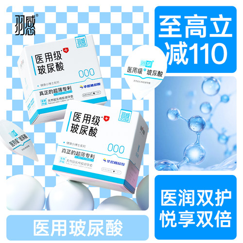 【医用玻尿酸】羽感000健康小博士超薄避孕套正品tt医用玻尿酸byt