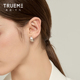 真我不凡S925银小银豆耳扣女2025新款 水滴拉丝工艺耳圈耳饰方圆脸