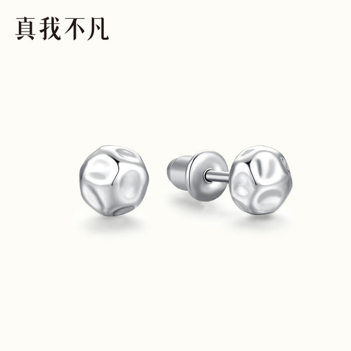 真我不凡S925银圆形耳钉