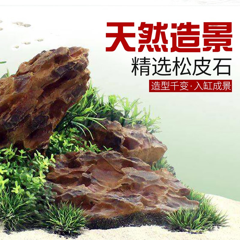 鱼缸草缸天然造景假山石大块木化松皮H石青龙石水族箱造景装饰套
