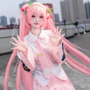 初音未来cos服樱cos服初音公式服cosplay角色扮演JK粉色套装漫展