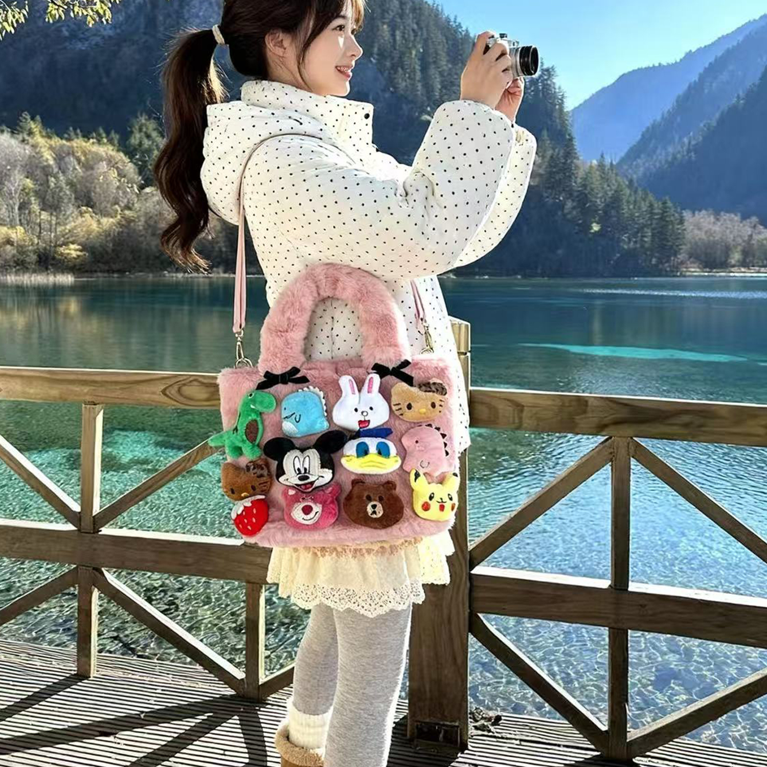 卡通公仔可爱痛包水桶包