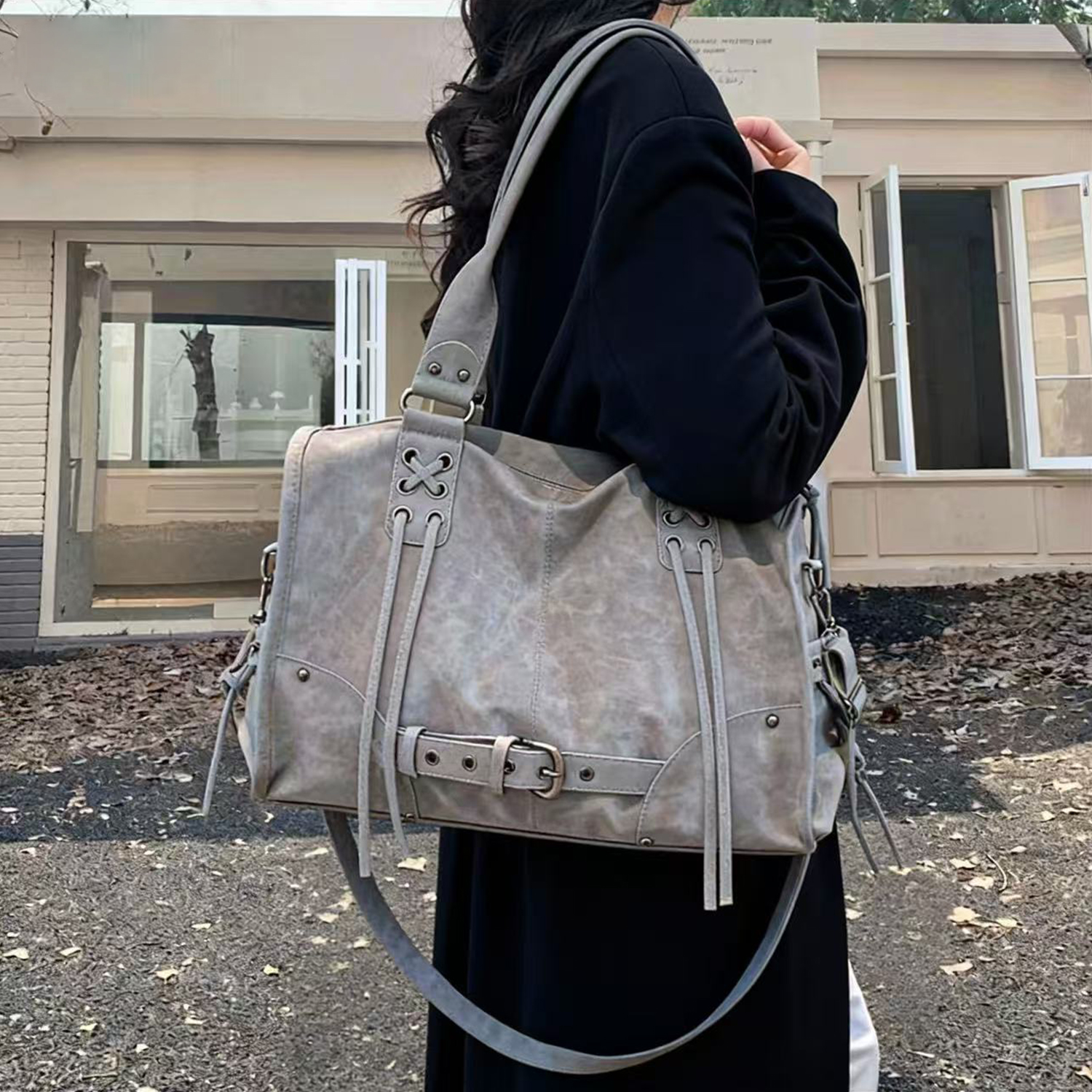 渡自复古机车包大容量手提斜挎包