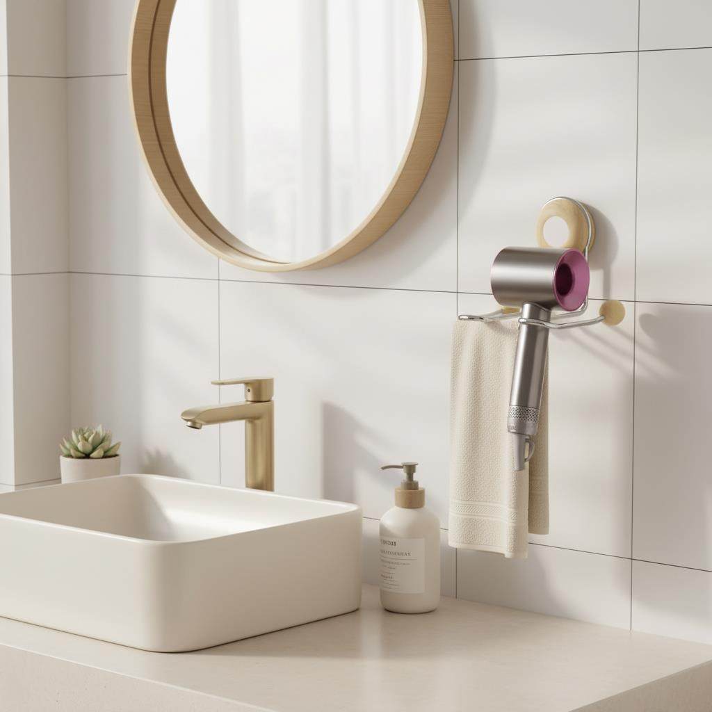 吹风机置物架卫生间壁挂式电吹风支架浴室风筒收纳架子挂架中古风,家庭/个人清洁工具,吹风机置物架,淘宝优惠券,粉丝福利购,淘宝优惠卷