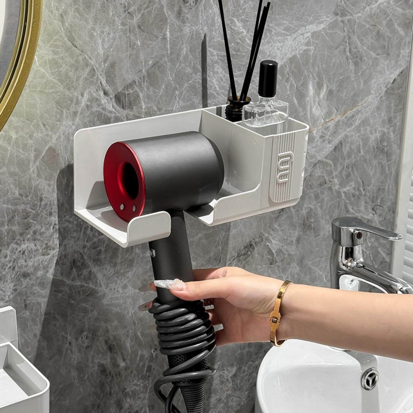 吹风机置物架免打孔卫生间洗漱吹风牙刷浴室架子洗脸巾洗脸台收纳,家庭/个人清洁工具,吹风机置物架,淘宝优惠券,粉丝福利购,淘宝优惠卷