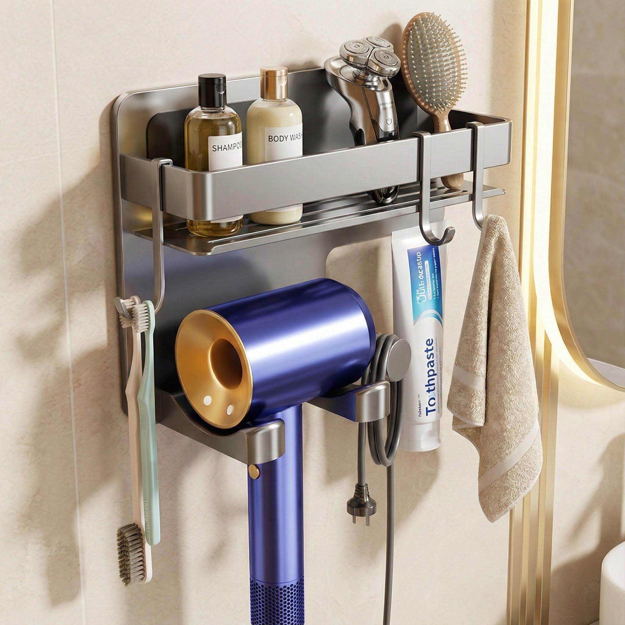 卫生间吹风机置物架免打孔电吹风挂架吹风筒支架浴室收纳架子家用,家庭/个人清洁工具,吹风机置物架,淘宝优惠券,粉丝福利购,淘宝优惠卷