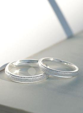 伴你同行情侣对戒一对ins素圈戒指简约轻奢小众设计礼物送男女友