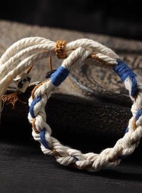 藏式山鬼手绳花钱脏脏绳手工编织民族手串文玩手链情侣复古手饰