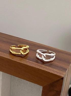 新款简约小众设计开口打结缠绕戒指女气质小红书同款ins风食指环