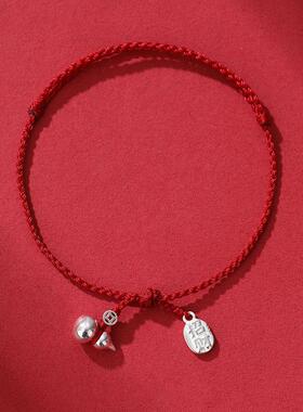 新款时尚小众ins风轻奢个性葫芦手链女款手绳古风红绳端午节礼物