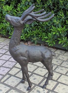 欧式复古园林装饰品鹿摆件婚庆摆设公园景观花园铸铁动物雕塑