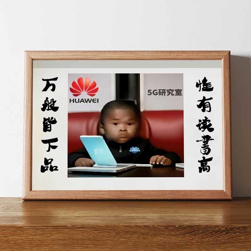 丁真知识学爆搞笑挂画万般皆下品唯有读书高励志书法字画丁真面具