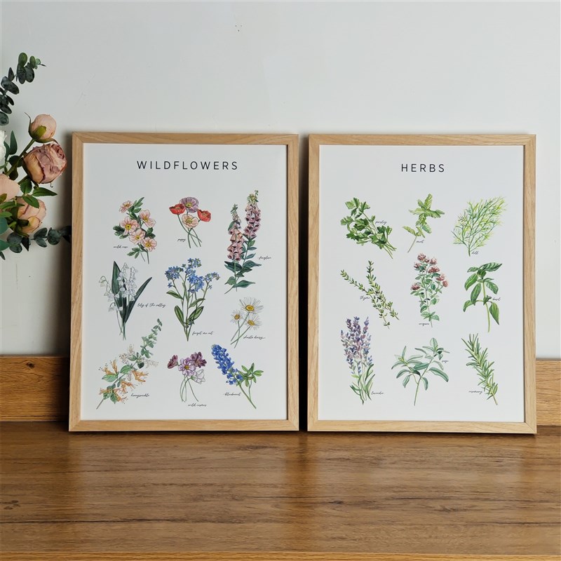 北欧小众简约手绘风绿植花卉客厅卧室玄关组合装饰画艺术画芯定制图片