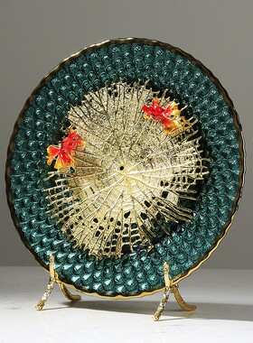 艺术摆件客厅样板房如鱼得水摆盘金属玄关酒店书柜博古架工艺装饰