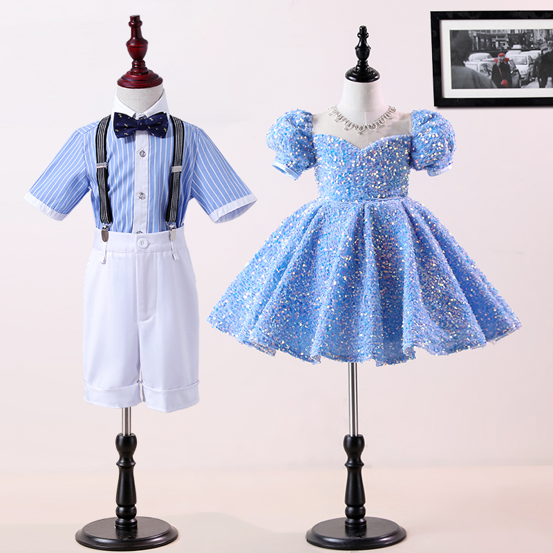 六一儿童表演服装大合唱团演出服小学生诗歌朗诵女童幼儿园蓬蓬裙