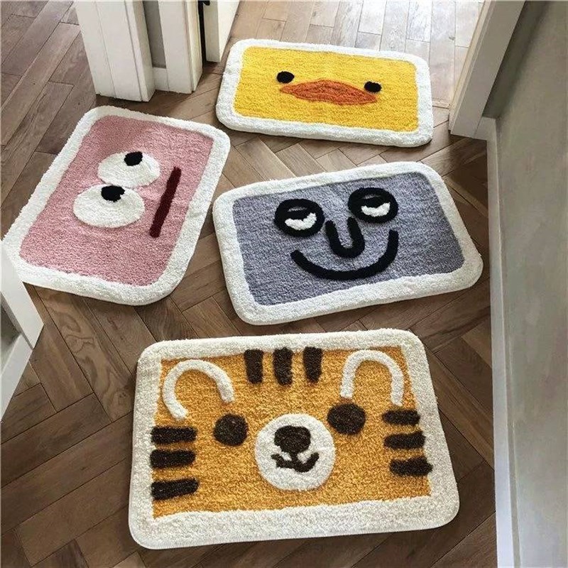 表情可爱浴室防滑垫门垫卧室进门脚垫家用毯吸水垫卫生间地垫