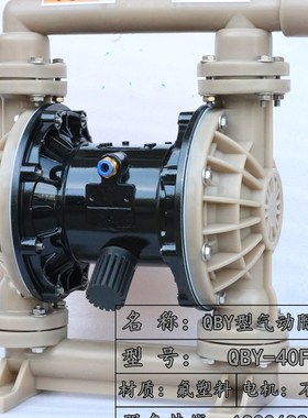 QBY-40FS型耐腐蚀塑料气动隔膜泵/氟塑料PVDF气动隔膜泵DN/1.5寸
