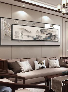 新中式客厅装饰画沙发背景墙装饰画 背有靠山壁画山水画 客厅挂画