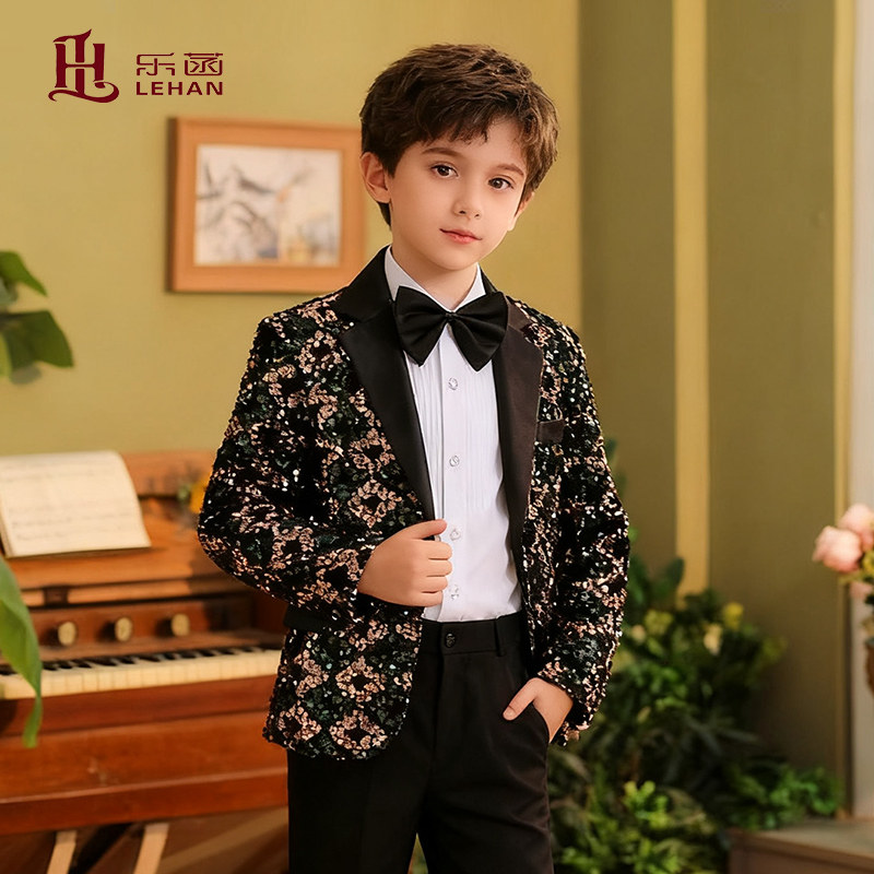 男童亮片礼服套装儿童亮面西装宴会歌唱演讲西服大童支持人礼服男,童装/婴儿装/亲子装,儿童演出服,淘宝优惠券,粉丝福利购,淘宝优惠卷