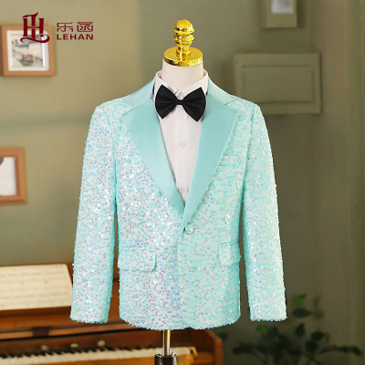 男童幻彩亮片西装礼服歌唱主持人