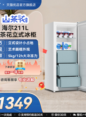 海尔211L家用小型抽屉式冷柜一级节能母婴辅食冰柜冰箱BD-211GHW9
