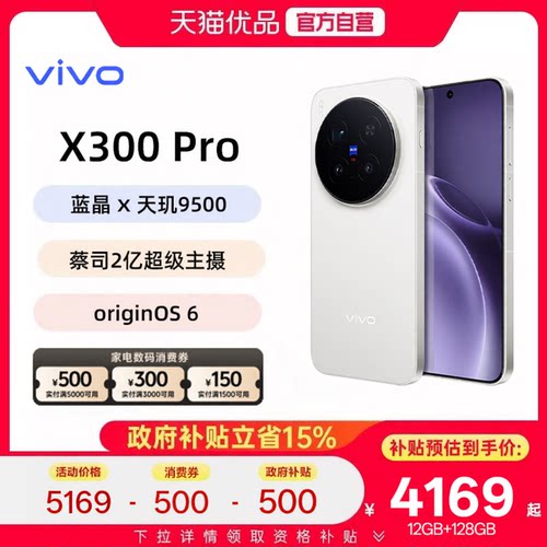 淘金币频道领优惠【政府补贴15%】vivo X300 Pro手机新品蔡司天玑旗舰拍照智能手机vivo官方旗舰店官网正品