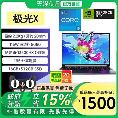机械革命（MECHREVO）极光X 潮玩版 13500 5060灰 16G内存+512GB固态 高性能学生办公笔记本电脑