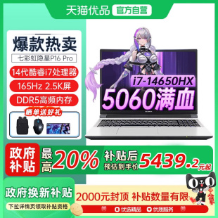 高性能RTX5060渲染游戏笔记本电脑 Pro 全国多地政府补贴20% Colorful 七彩虹 25款 P16 隐星 酷睿14代i7