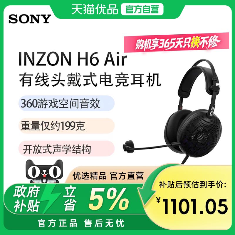 索尼（SONY）INZONE 英纵 H6 Air有线头戴开放式游戏耳机MDR-G600图片